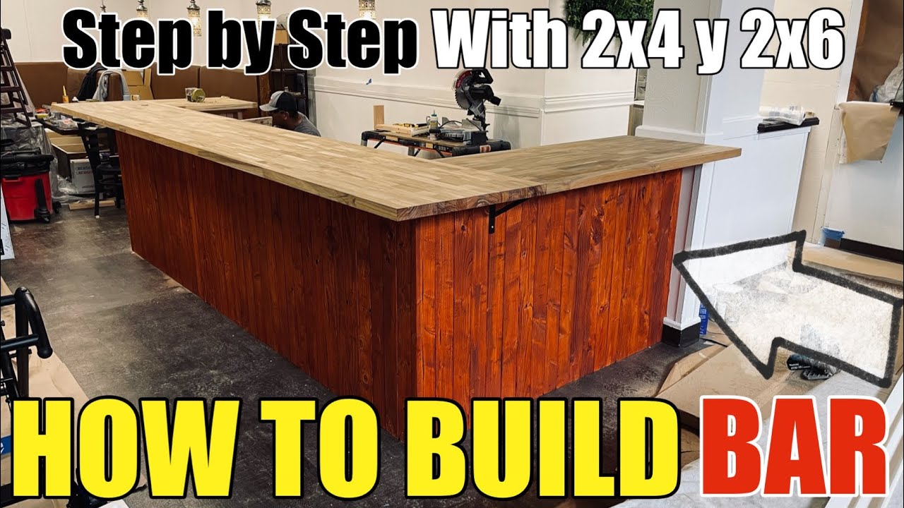 How To Build A Wooden Bar With 2x4 and 2x6 Step By Step | Interior Patio Bar DIY for Indoor Living