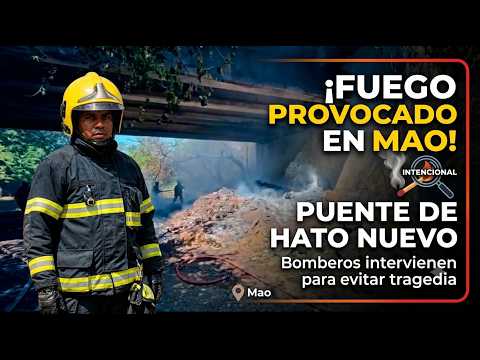 Desaprensivos prenden fuego bajo el puente de Hato Nuevo Mao bomberos tuvieron que intervenir