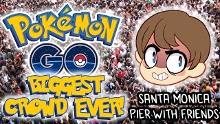Pokemon GO - BIGGEST CROWD EVER!!! (Santa Monica Pier)