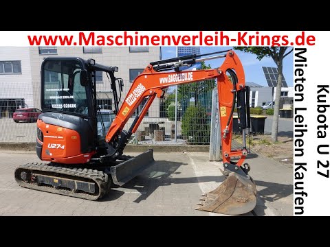 Kubota U27-4 Minibagger Erklärung kurzheckbagger mieten kaufen Krings Troisdorf www.Baggerbu.de