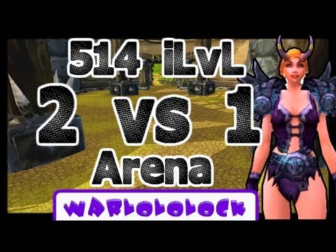 1600 MMR 1v2 Arena as a 514 iLvL Affliction Warlock | MoP 5.4.2