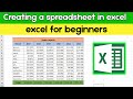How To Create A Spreadsheet In Excel In 5 Minutes Excel For Beginners