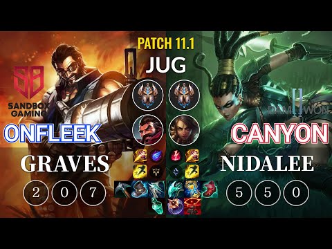 SB OnFleek Graves vs DWG Canyon Nidalee Jungle - KR Patch 11.1