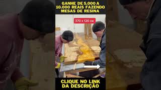 mesa com resina epoxi como fazer tampo de mesa com resina #shorts