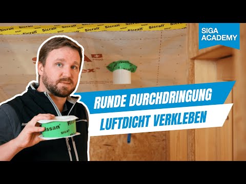 Runde Durchdringung an Dampfbremse luftdicht verkleben – SIGA Rissan 60