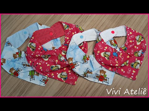Babador Bandana | Moldes em Dois Tamanhos | Passo a Passo | Vivi Ateliê