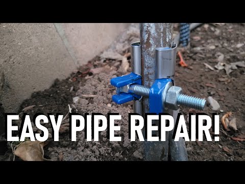Part of a video titled How to Install a Pipe Repair Clamp - Quick and Easy Plumbing Repair