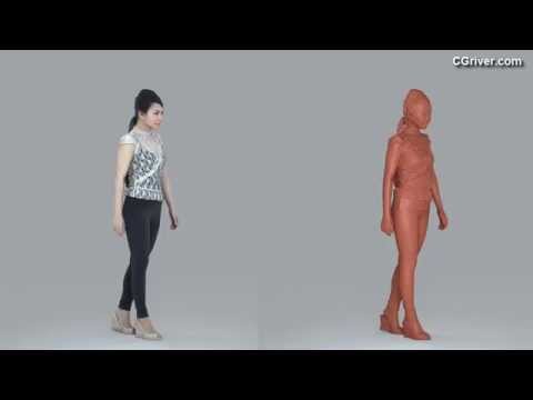 3D Human Model: Realistic Young Female for 3ds Max, Cinema 4D, SketchUp, Rhino, VRay and Thea Render