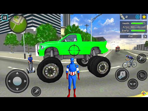 Captain American Rope Hero Ninja Gangster Crime Vegas City #2 - Android Gameplay