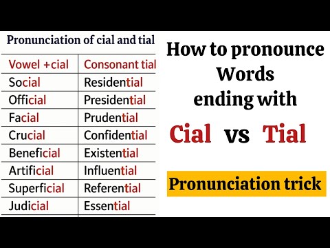 English Pronunciation Trick: CIAL & TIAL Words Explained. Easy spelling rules 