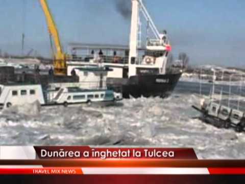 Dunarea a inghetat la Tulcea