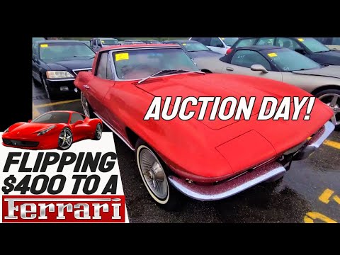Come with me to a Dealer Only Classic Car Auction - Flipping $400 to a Ferrari