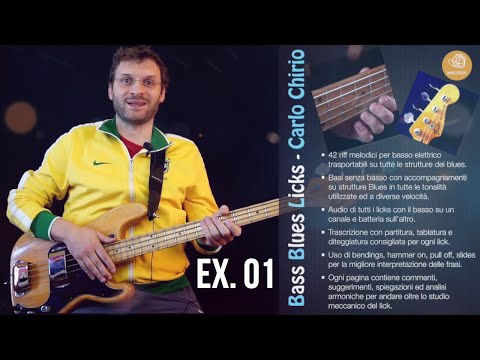 eBook Bass Blues Licks (Carlo Chirio) esercizio 1 impara il blues con il basso elettrico