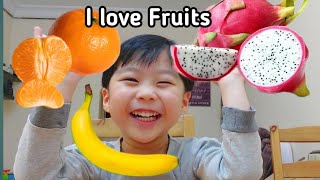 He's enjoying eating fruits