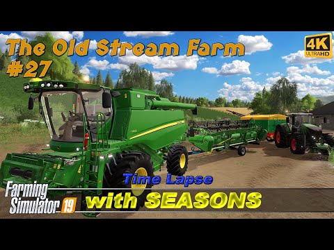 Doing harvesting contracts, animal care and selling milk | The Old Stream Farm #27 | FS19 Timelapse