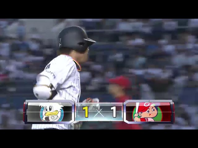 【1回裏】マリーンズ・角中 ライトフェンス直撃の同点タイムリー2ベース!! 2016/6/1 M-C
