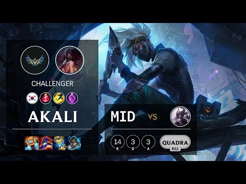 Akali Mid vs Syndra - KR Challenger Patch 12.3