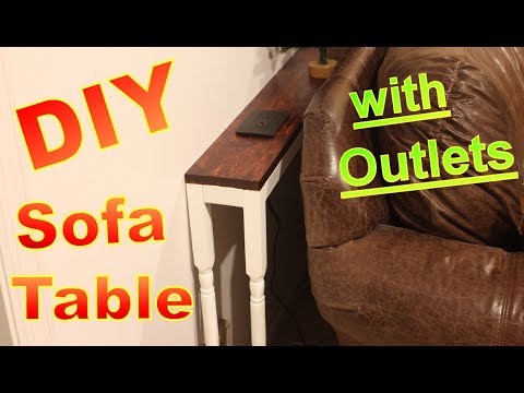 DIY Behind Sofa Table with Outlets Video