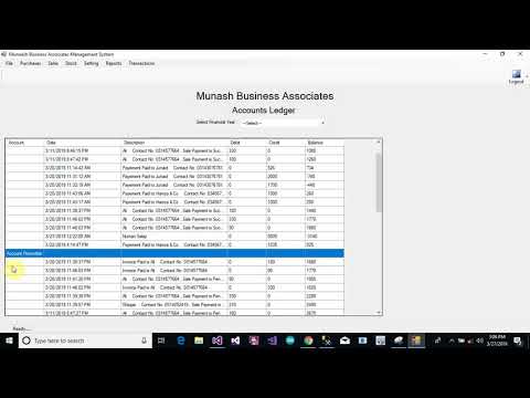 Accounting Management System Part 105 Accounts Ledger Form in C C Sharp