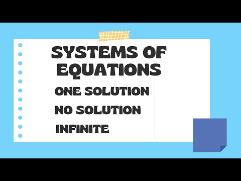 Types of Systems of equations - One Solution-No Solution-Infinite Solutions