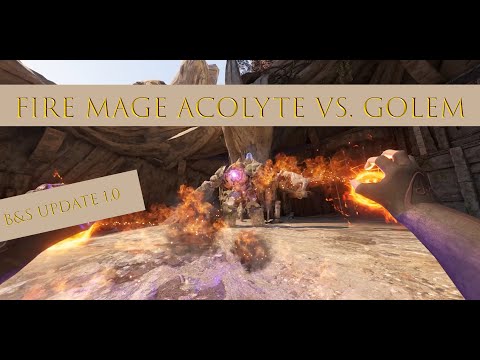 Blade and Sorcery 1.0: Fire Mage Acolyte vs Golem