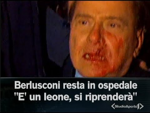Studio Aperto ore 18:30 - Aggressione a Berlusconi (14/12/2009)