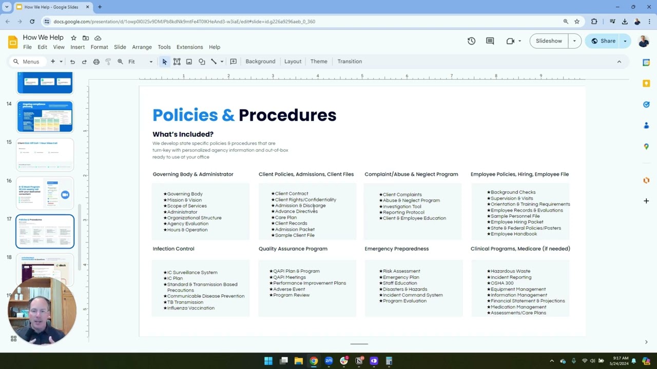 Policies and Procedures for Home Care Businesses