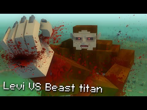 NAZ Channel - Levi VS Beast titan - minecraft animation