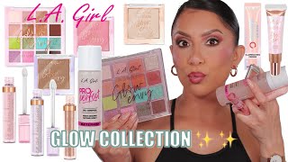 *new* LA GIRL GLOW COLLECTION (eyeshadow, primer, spray, gloss) REVIEW & WEAR TEST | MagdalineJanet