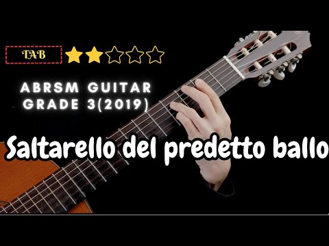 ABRSM GUITAR GRADE 3(2019)saltarello del predetto ballo classical guitar cover with tab