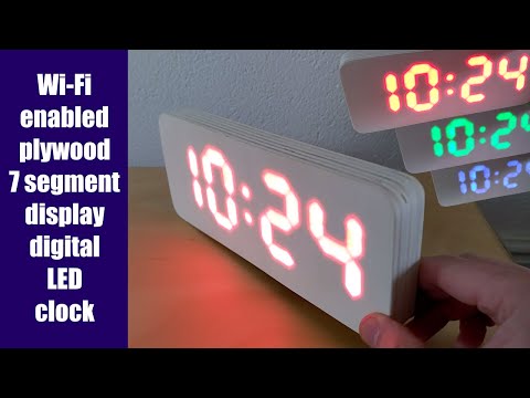 Wi-Fi Wood 7 Segment Digital LED Clock