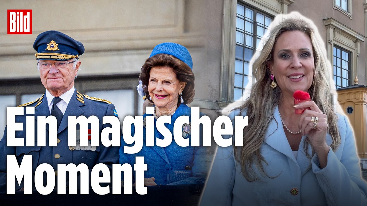 König Carl Gustaf feiert 80. Geburtstag – Kinder bringen Schwedens König Blumen