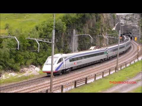 2 TRANSITI DELL ETR 470 IN USCITA DALLA GALLERIA A WASSEN. (CH) 2 -  6 - 2014.