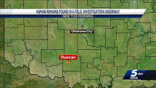 Investigation underway after human remains found in Duncan field