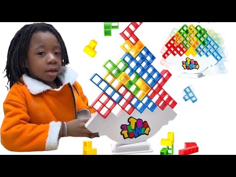 Tetra Tower Game for Kids, Stack balance challenge With friends #itsnoahworld | Fun videos for kids