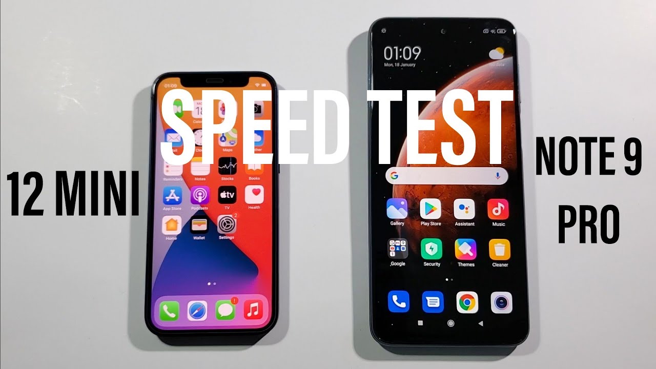 Iphone 12 Mini vs Redmi Note 9 Pro Comparison Speed Test