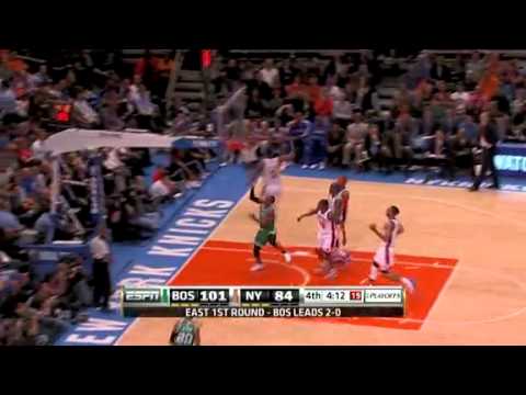 Rajon Rondo ridiculous layup vs Knicks (Apr. 23, 2011)