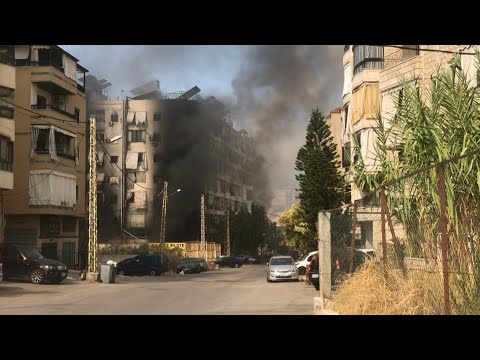 Smoke rises from buildings in Beirut suburbs after night of Israeli bombardment | AFP