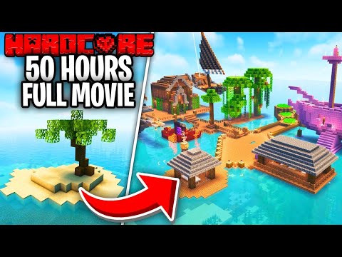 I Survived 50 HOURS on a SURVIVAL ISLAND in Hardcore Minecraft...