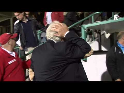 Feestbeelden na het halen van de nacompetitie