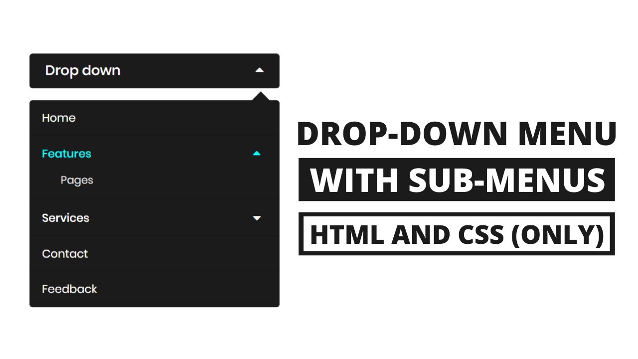 Drop-down Menu with submenu using HTML & CSS