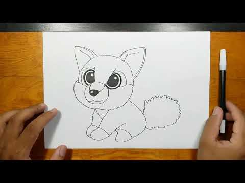 How to draw FOX PLUSH - STUFFED ANIMAL step by step