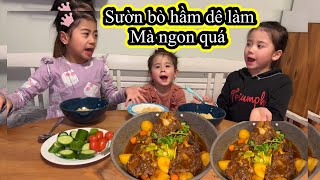 543 | Sườn bò hầm ngũ vị thơm ngon dễ làm, Julia mê món ăn vặt của Việt Nam | Anh Thư family