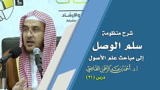 صورة المجالس العلمية | سلم الوصول إلى مباحث علم الأصول | درس 31 / 39 | أ.د. أحمد القاضي