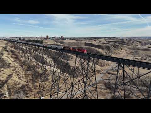 Train on Lethbridge High level bridge