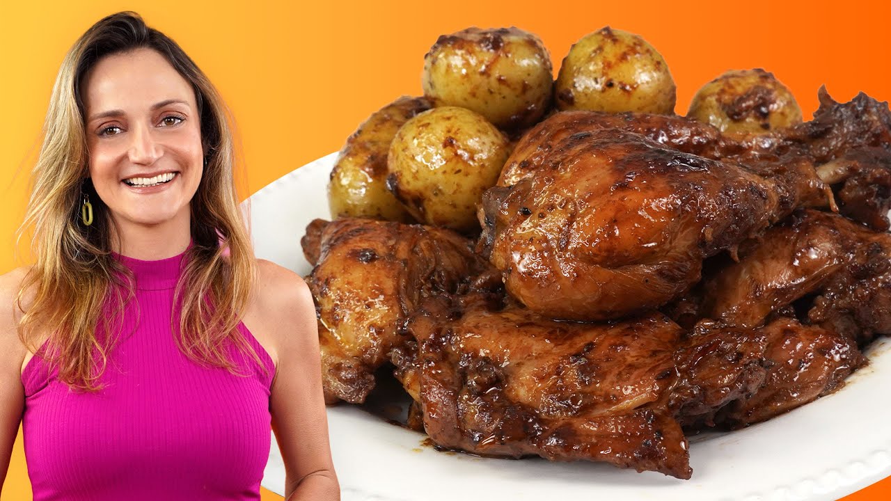 Frango Assado na Panela de Pressão, pronto na METADE do tempo!