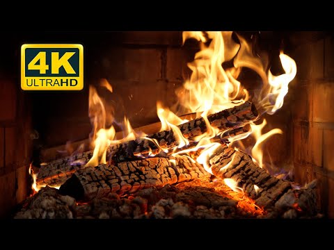 🔥 Crackling Birchwood Fireplace 4K (12 Hours). Burning Fireplace & Crackling Fire Sounds (NO Music)