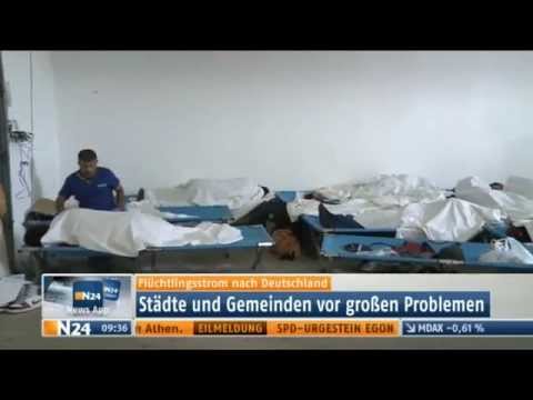 Neue Unruhen im Asyllager Suhl  N 24  20 08 15. Asylanten proben den Aufstand.
