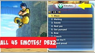 All 45 Emotes! in Dragon Ball Xenoverse 2 (No Commentary) (PS4)