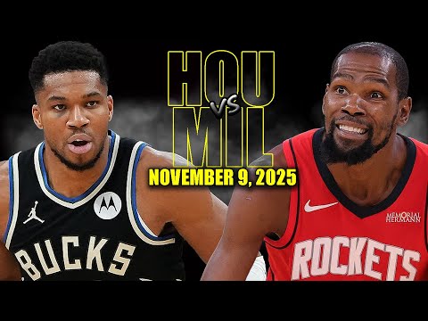 Houston Rockets vs Milwaukee Bucks Full Game Highlights - November 9, 2025 | NBA Season